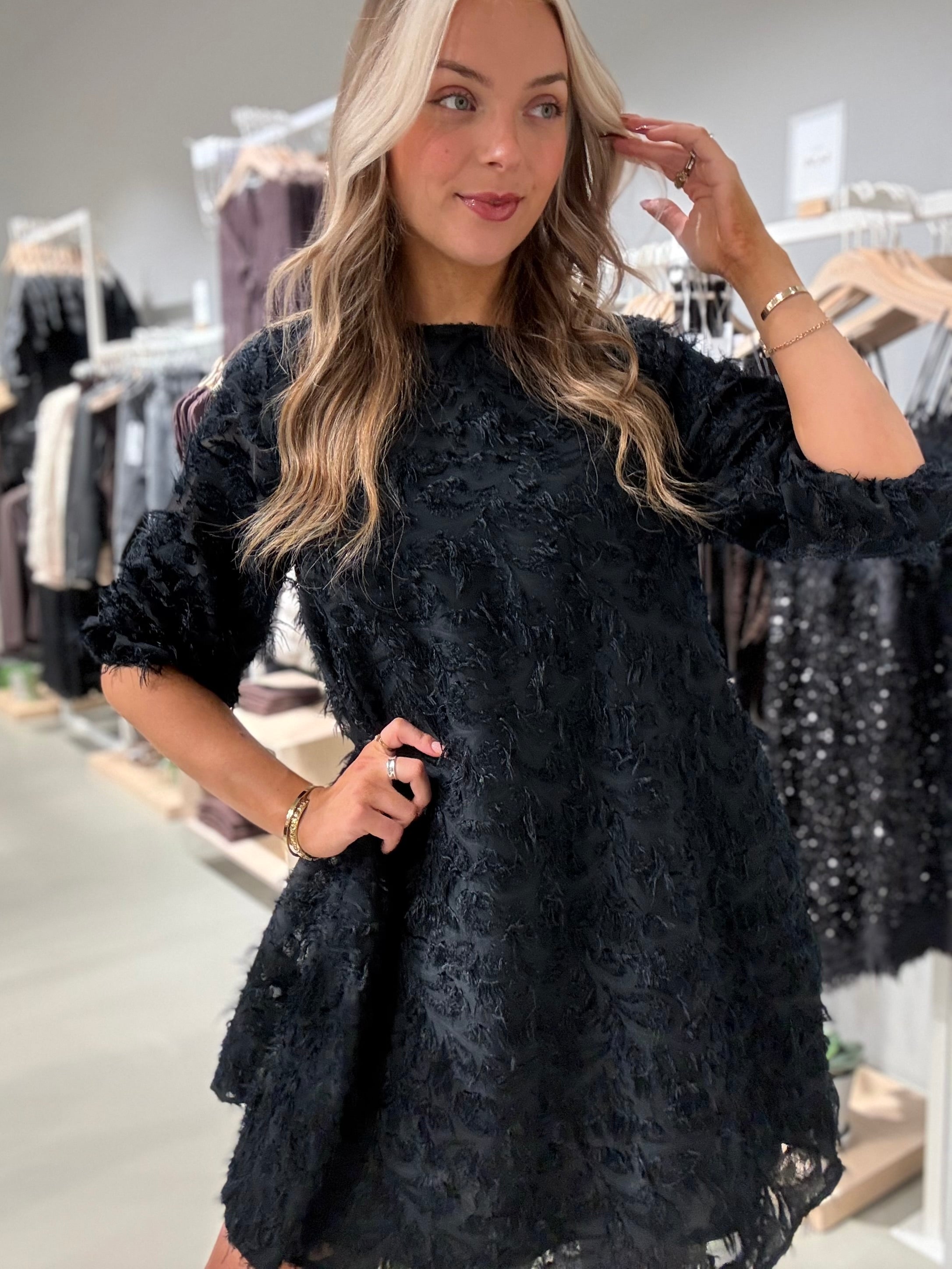 VILACILA Short Dress - Black Beauty